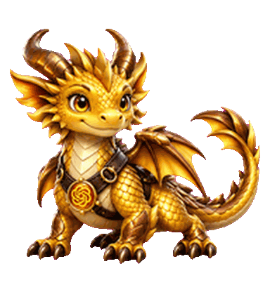 Áureo's golden dragon idle animation